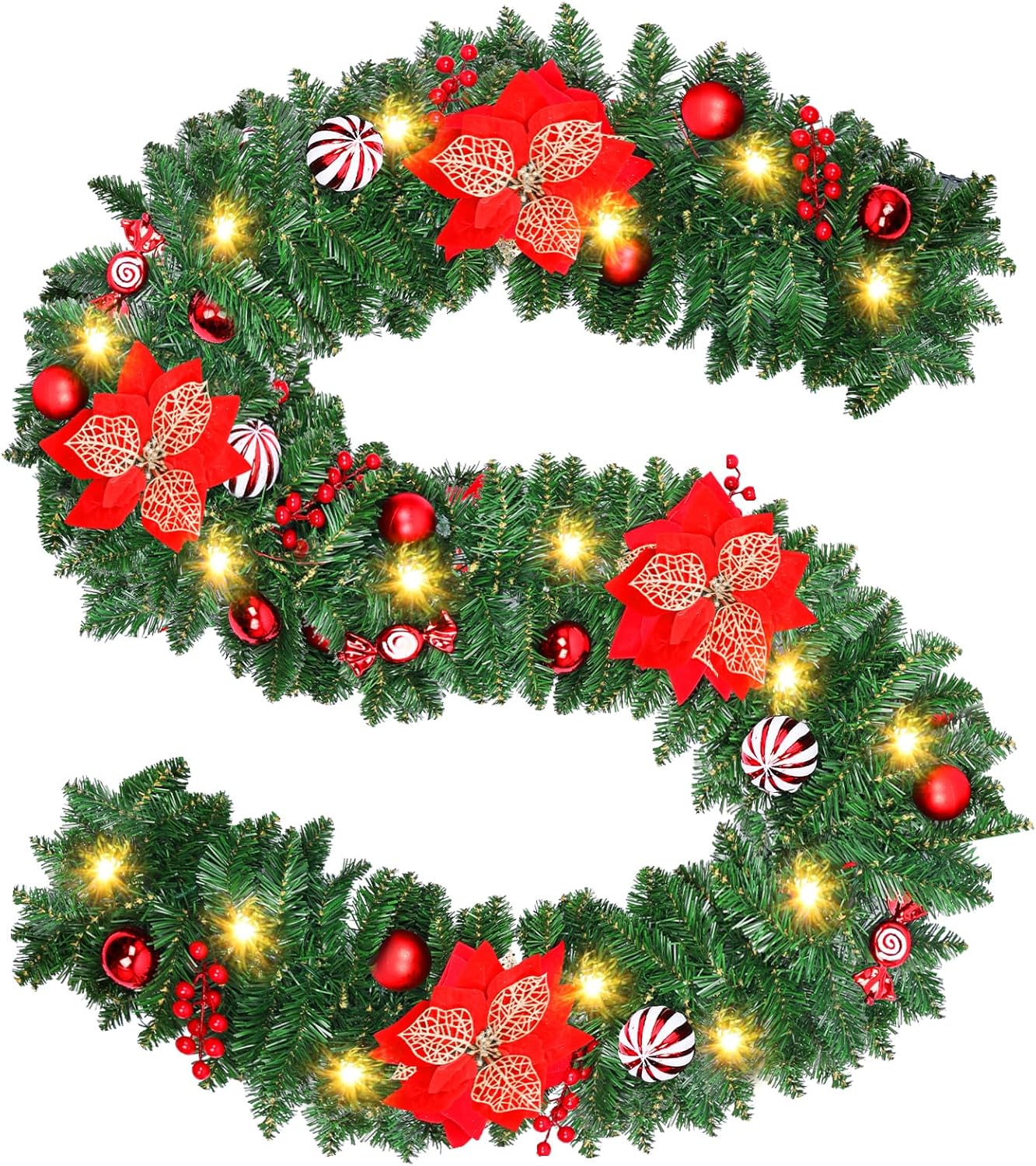 Guirnalda navideña con luces