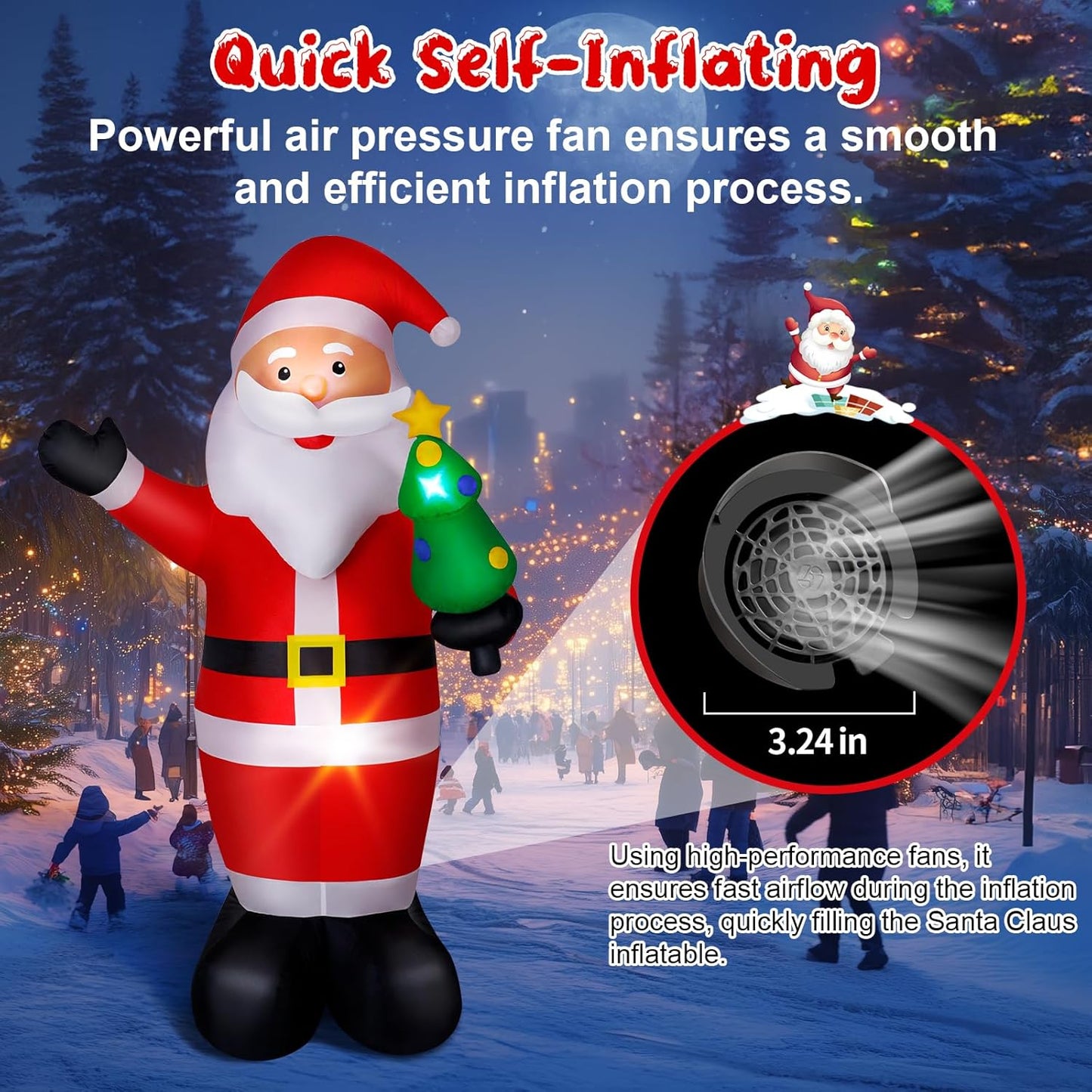 papá noel inflable 244 cm