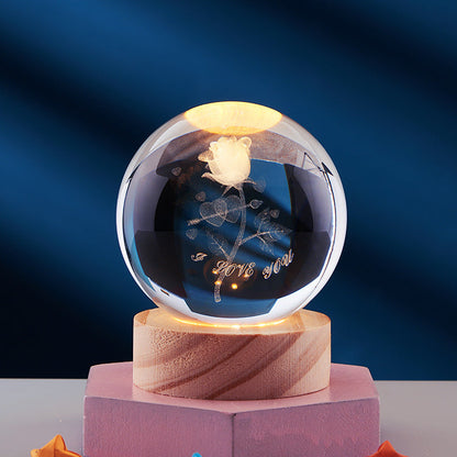 Lámpara Nocturna Cristal 3D