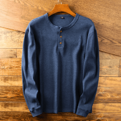 Jersey Henley Algodón Hombre