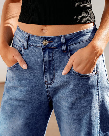 Jeans Mujer Barrel Tiro Alto