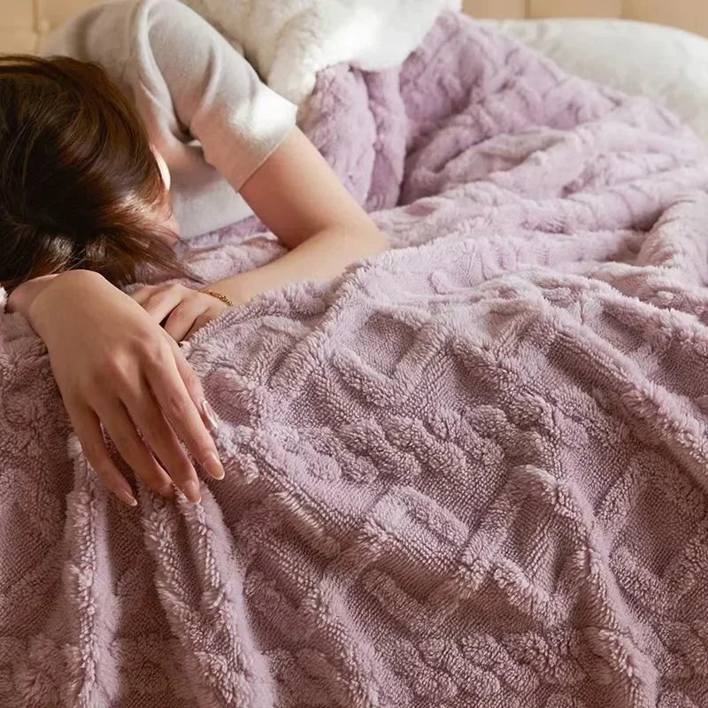 Manta de invierno gruesa de borreguillo WarmWool doble cara y suave