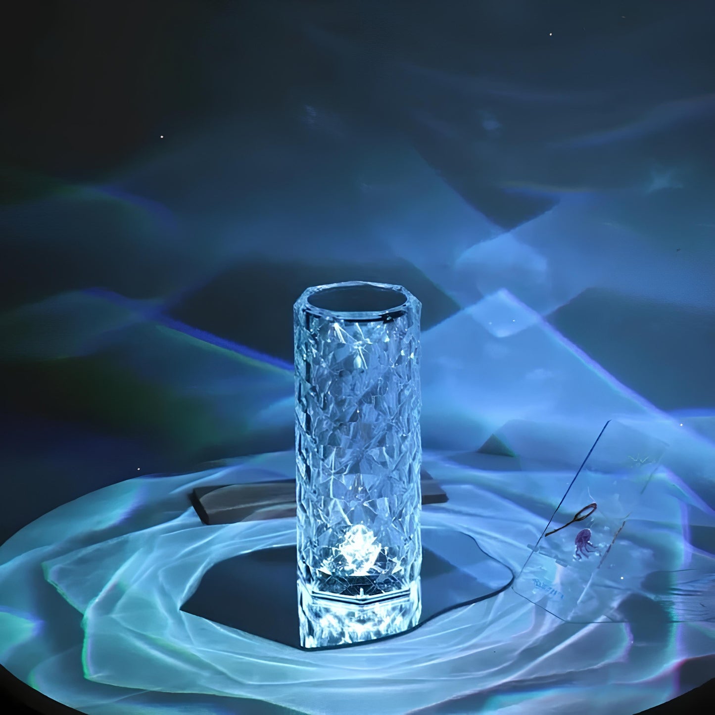Lámpara Mesa Cristal Táctil