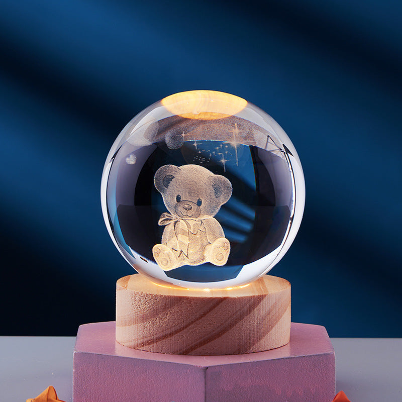 Lámpara Nocturna Cristal 3D