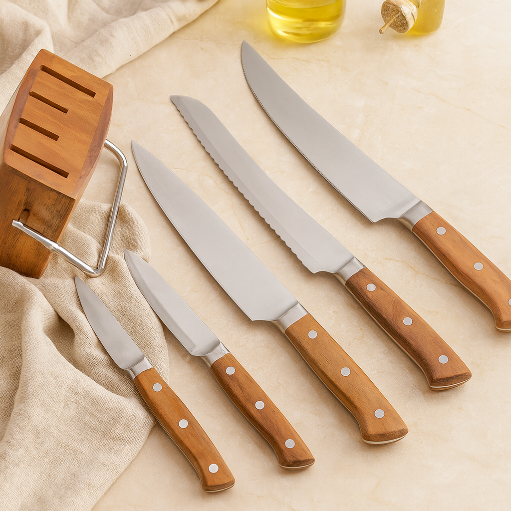 Juego Cuchillos Cocina Acacia