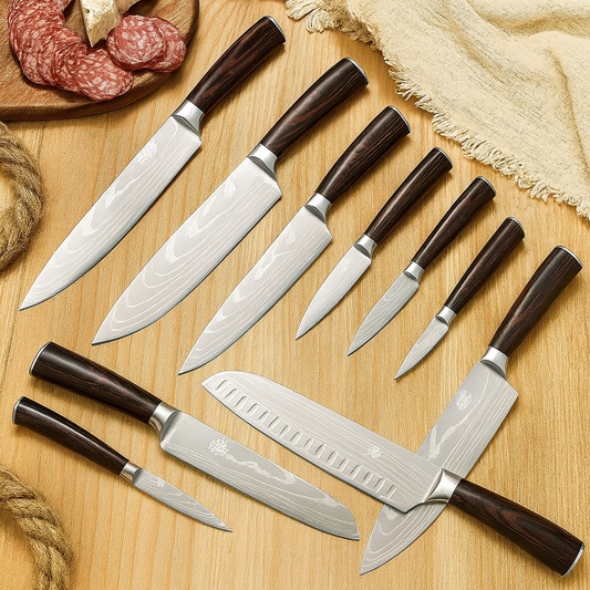 Juego Cuchillos Cocina Madera