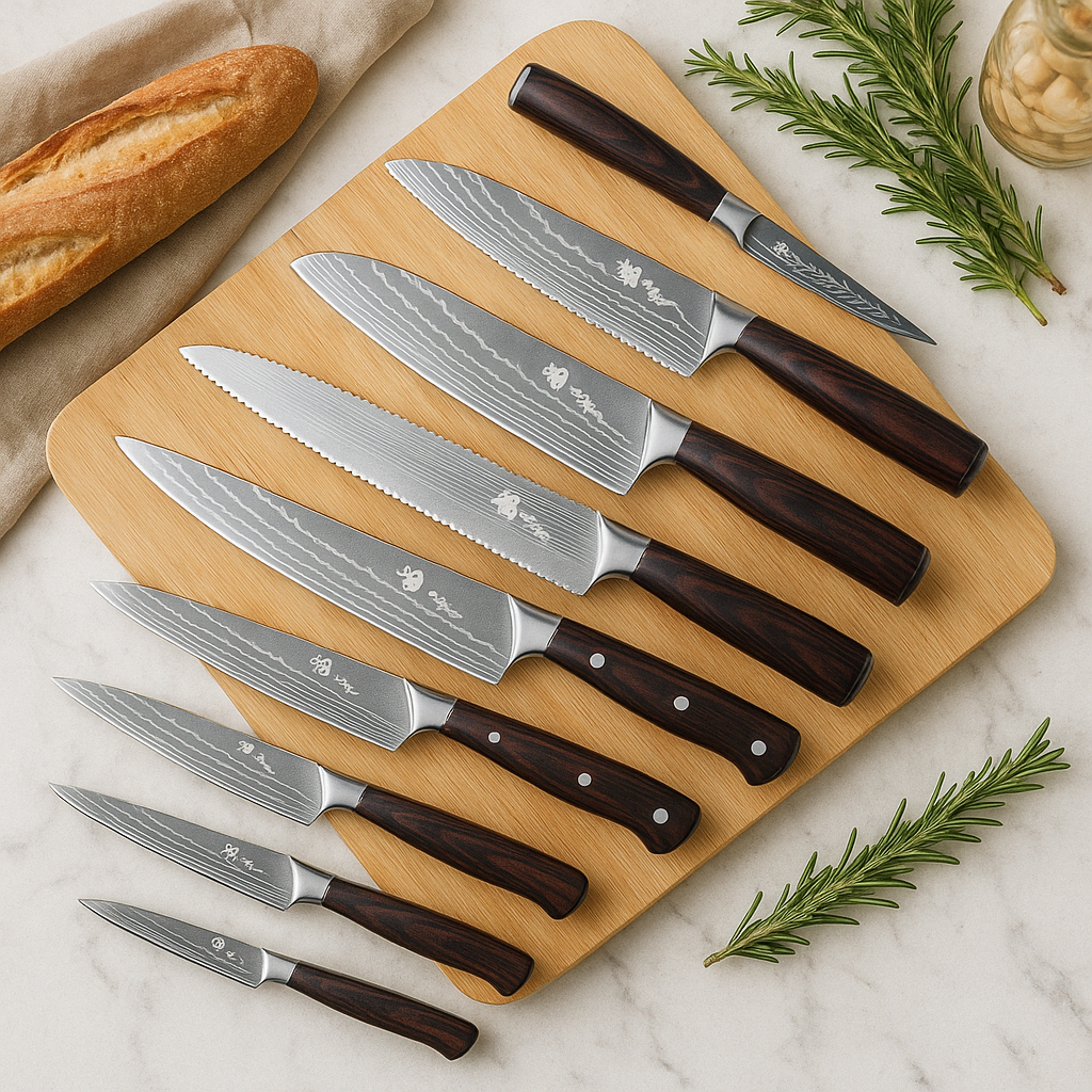 Juego Cuchillos Cocina Madera