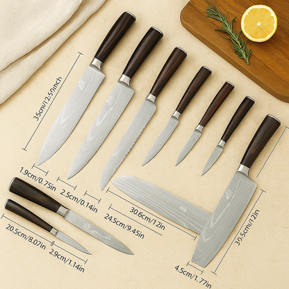 Juego Cuchillos Cocina Madera