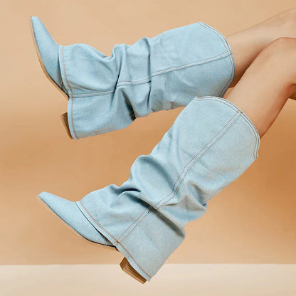 Botas Denim Mujer