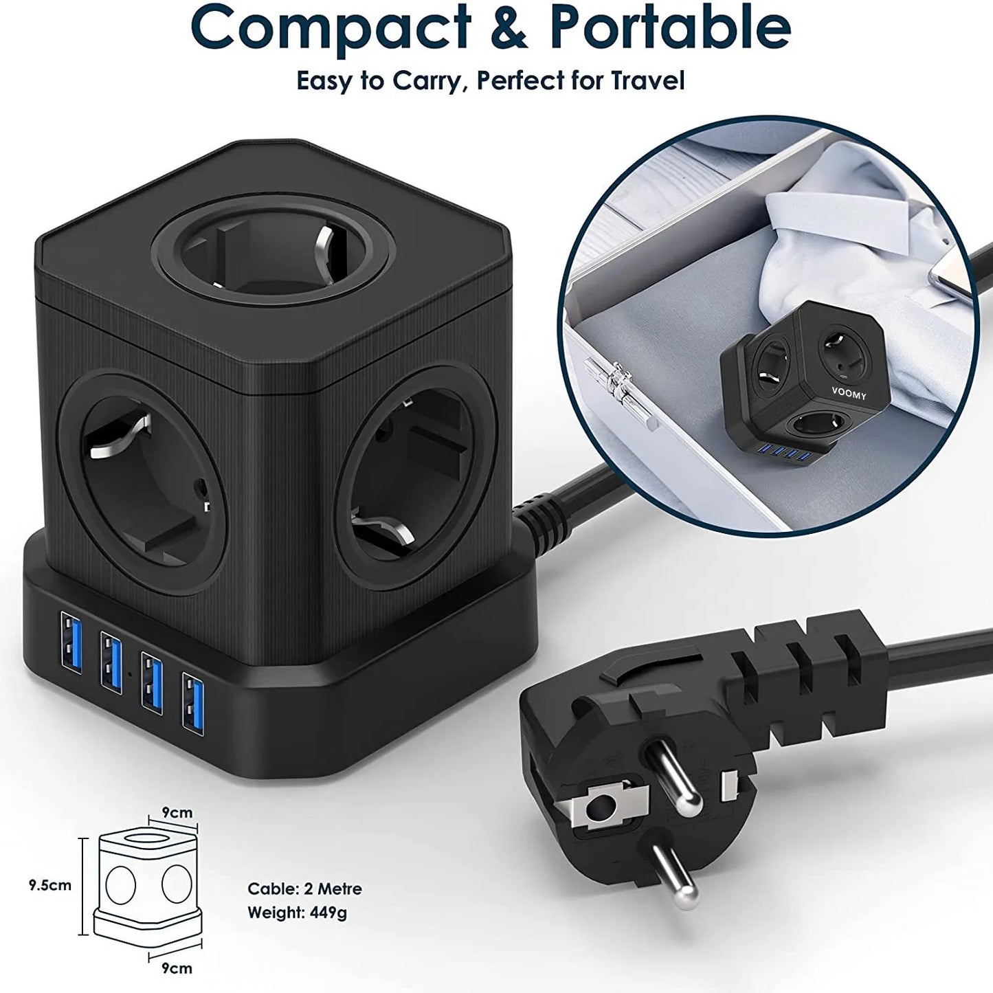Regleta Vertical USB Portátil