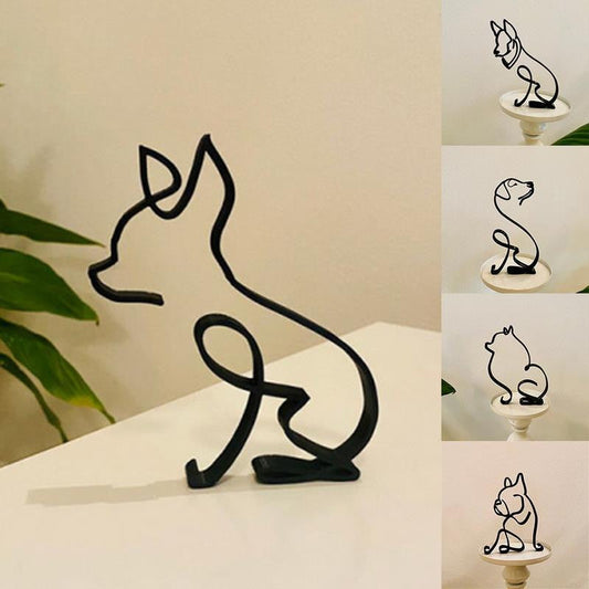 Esculturas Hierro Perro Gato
