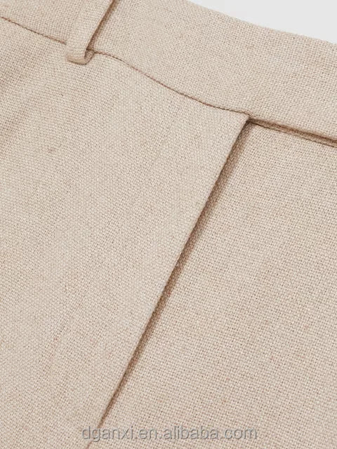 Pantalón Elegante Mujer Beige