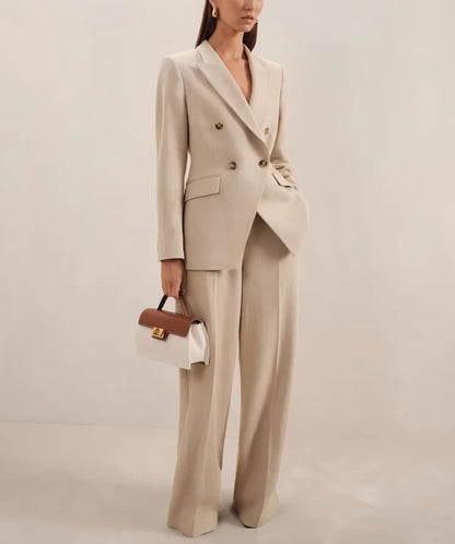 Pantalón Elegante Mujer Beige