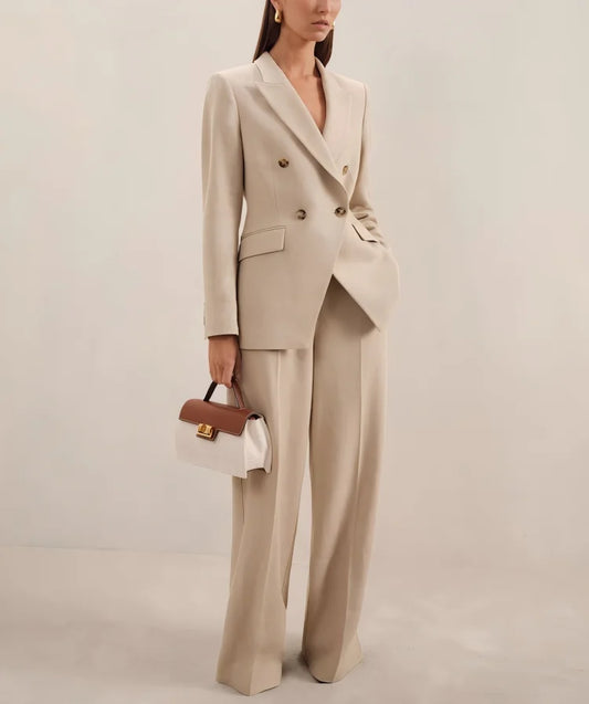 Pantalón Elegante Mujer Beige