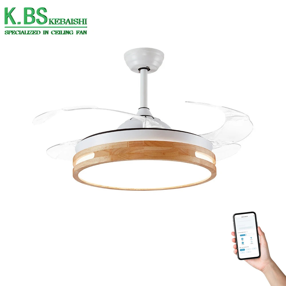 Ventilador Techo LED Retráctil
