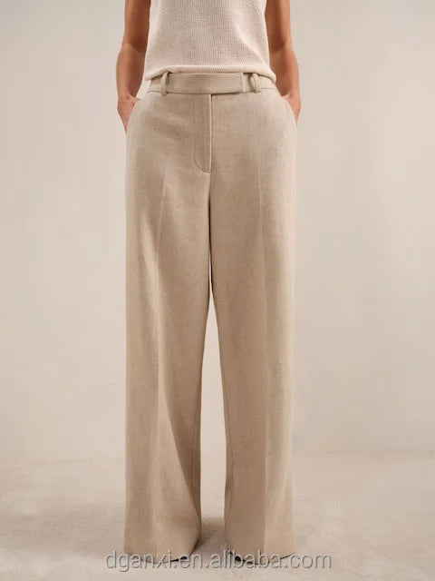 Pantalón Elegante Mujer Beige