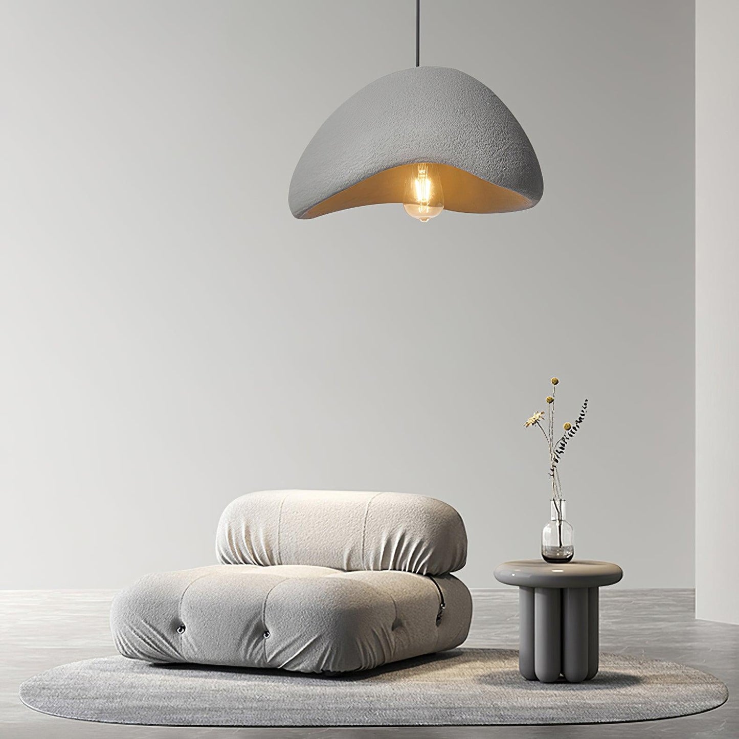 Lámpara colgante LED moderna en blanco/gris HDP