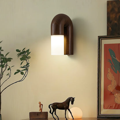 Lámpara de pared de madera con difusor mate – Luz suave con esencia natural