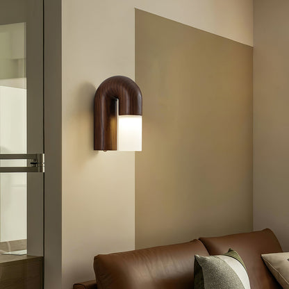 Lámpara de pared de madera con difusor mate – Luz suave con esencia natural