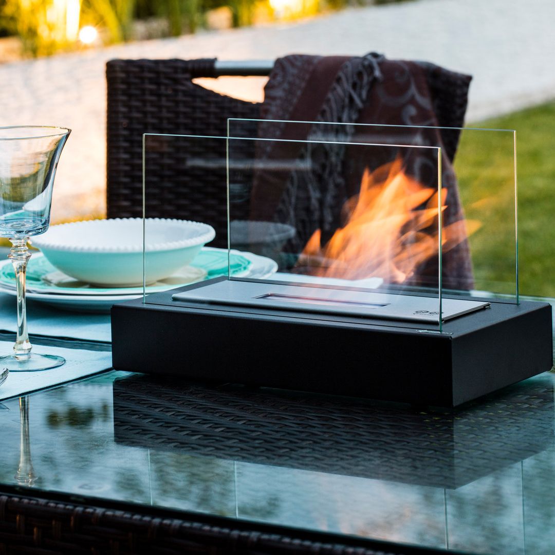 Chimenea Mesa Cristal Entrada
