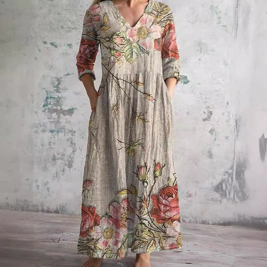 Vestido V Floral Mujer
