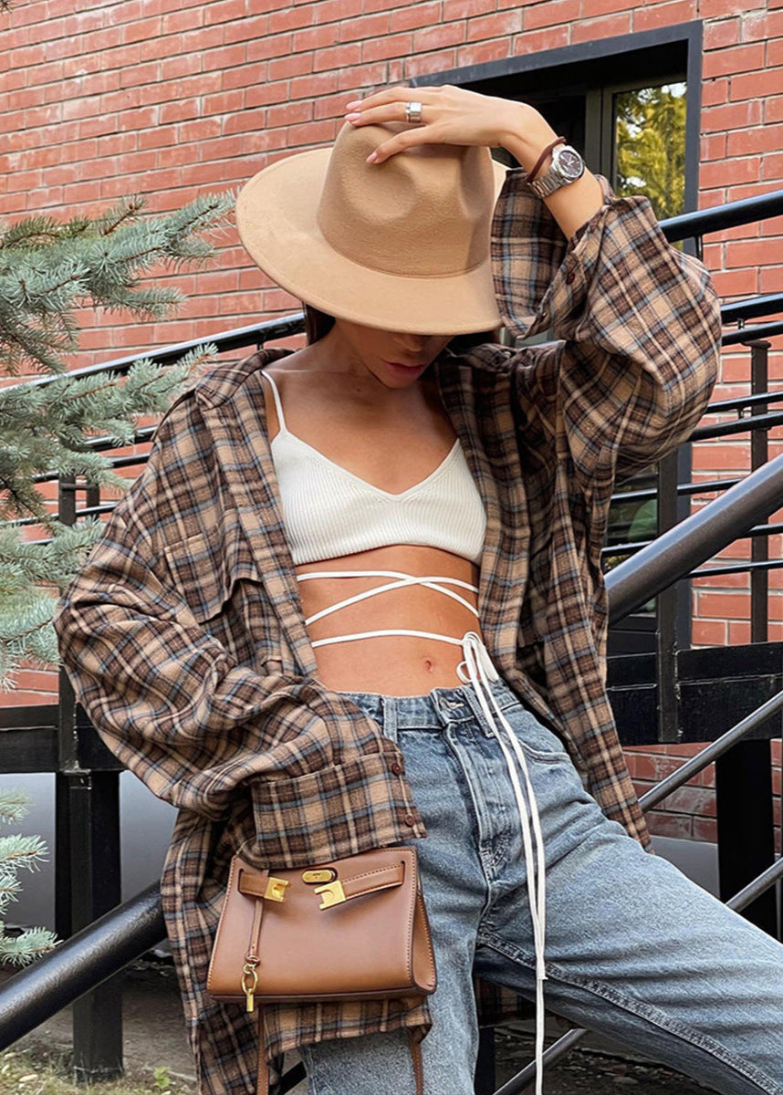 Camisa Oversize a Cuadros con Botones