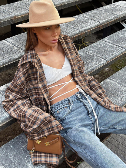 Camisa Oversize a Cuadros con Botones