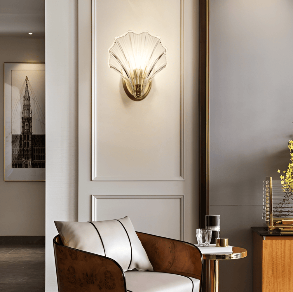 Aplique Pared Vidrio Concha