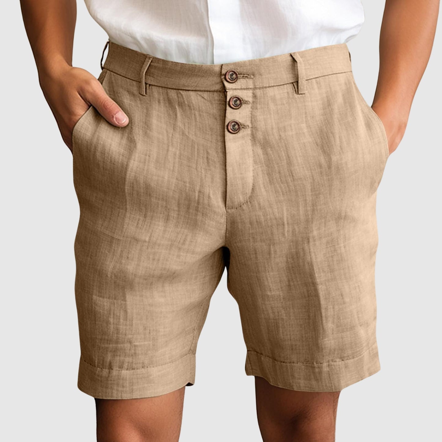 Bermudas Lino Algodón Hombre