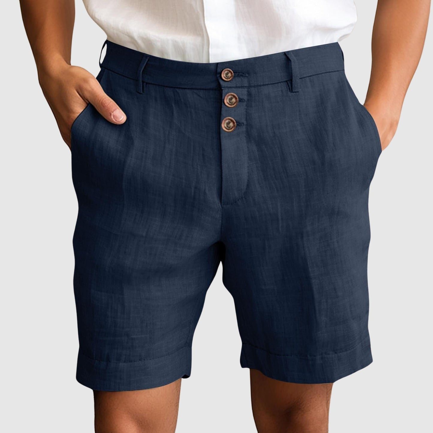 Bermudas Lino Algodón Hombre