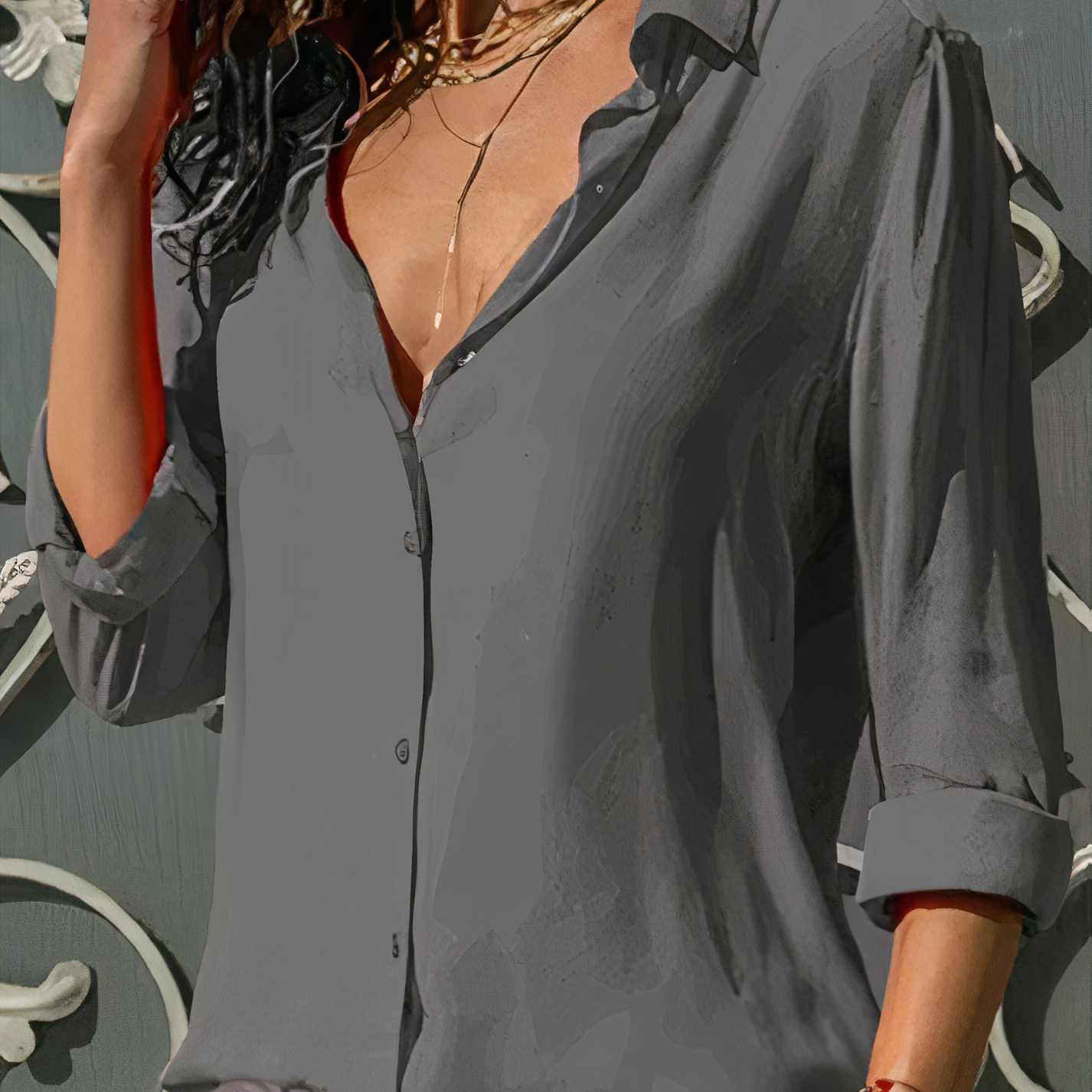 Blusa Chiffón Mujer Elegante