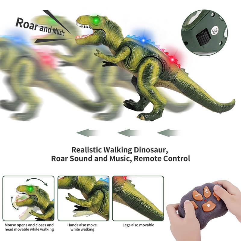Dinosaurio T-Rex Teledirigido LED