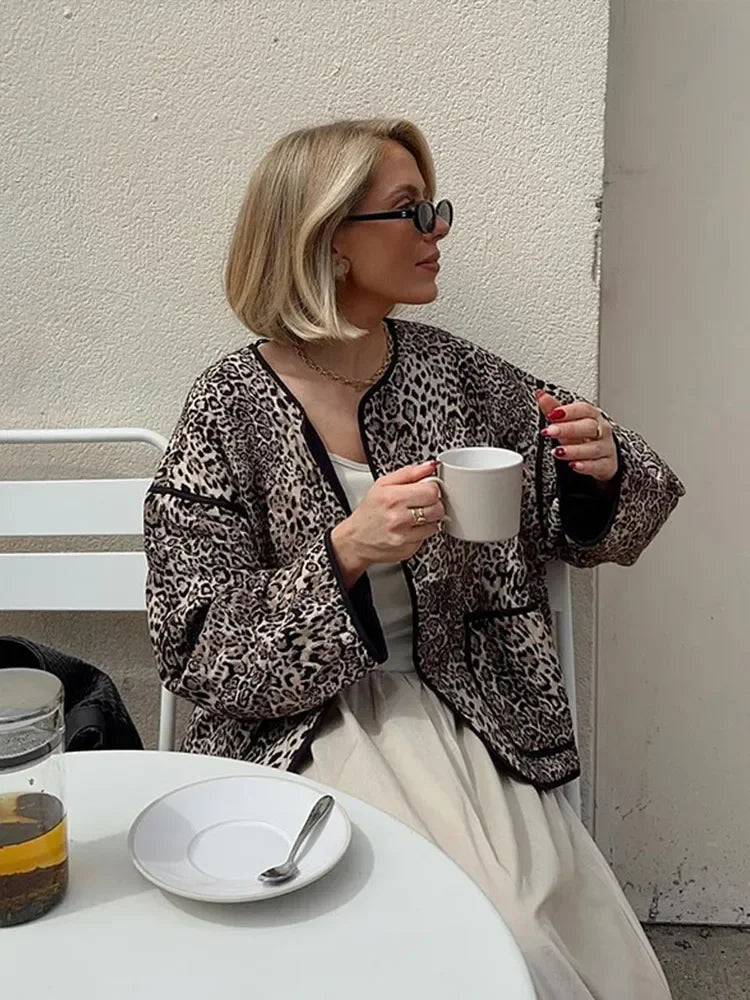 Chaqueta Mujer Acolchada Leopardo