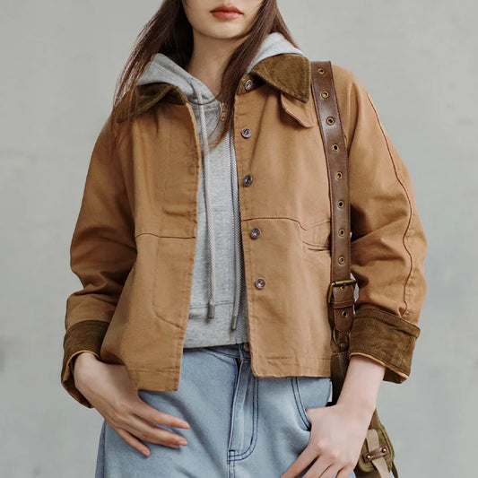 Chaqueta Mujer Canvas Retro Kaki