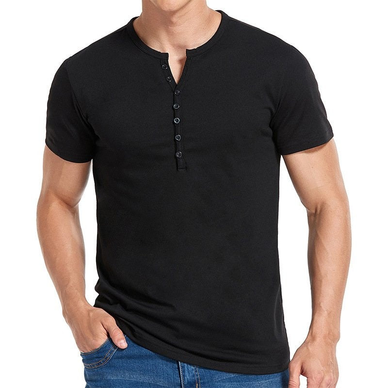 Camiseta Henley Hombre Deportiva