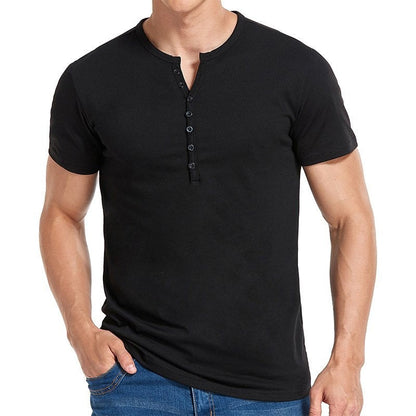 Camiseta Henley Hombre Deportiva