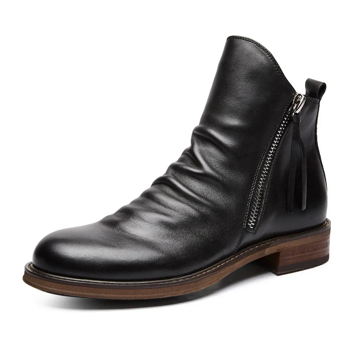 Botines Hombre Piel Cremallera
