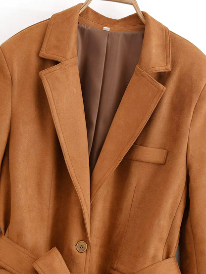Blazer de Ante con Cinturón