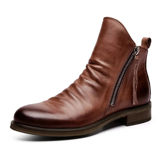 Botines Hombre Piel Cremallera