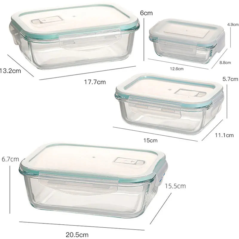 Set Recipientes Vidrio Rectangular