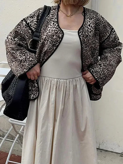 Chaqueta Mujer Acolchada Leopardo