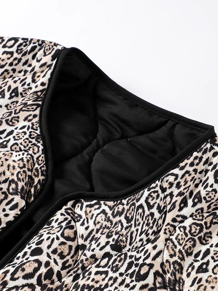 Chaqueta Mujer Acolchada Leopardo