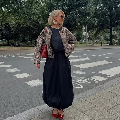 Chaqueta Mujer Acolchada Leopardo