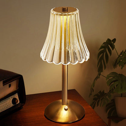 Lámpara Mesa Cristal Dorada