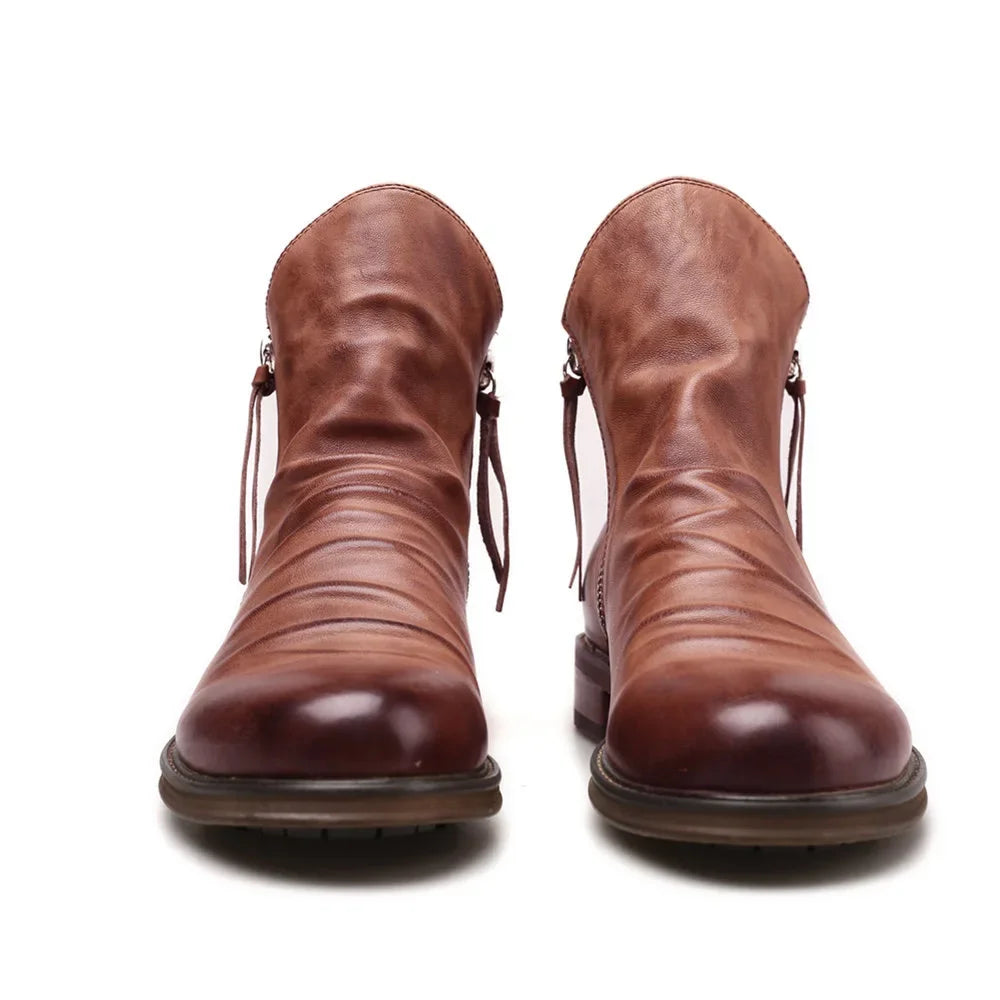 Botines Hombre Piel Cremallera