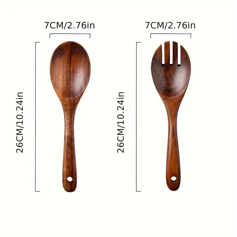Servidores Ensalada Madera