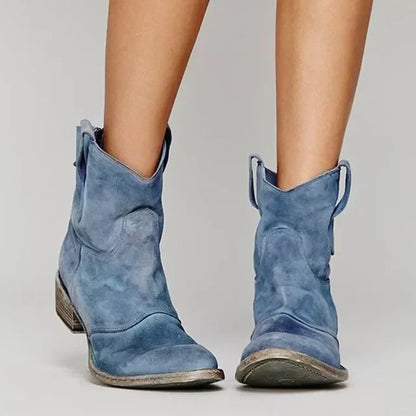 Botines Cowboy Bordados Vintage