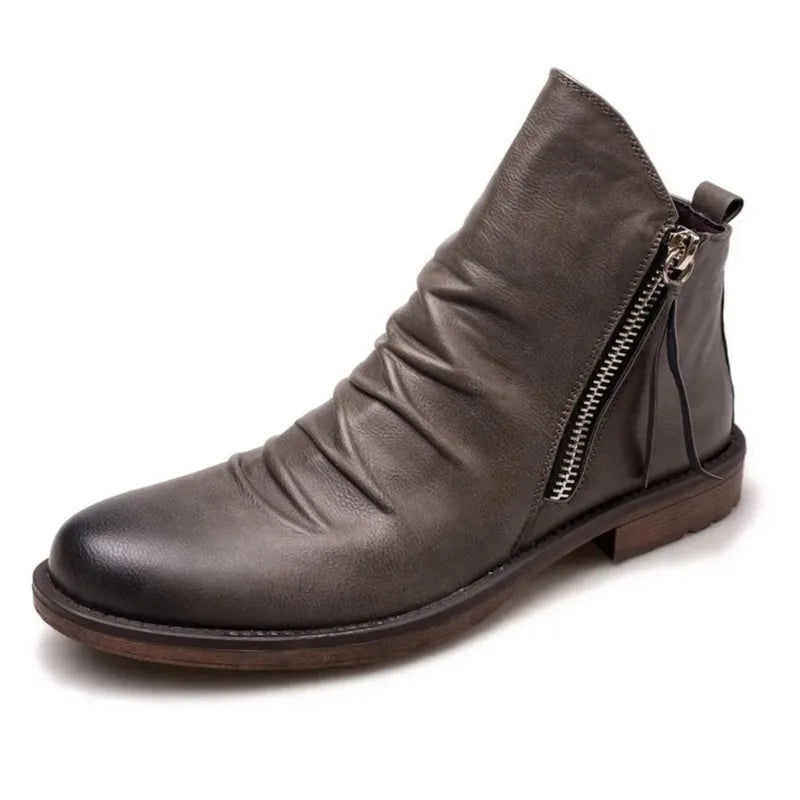 Botines Hombre Piel Cremallera