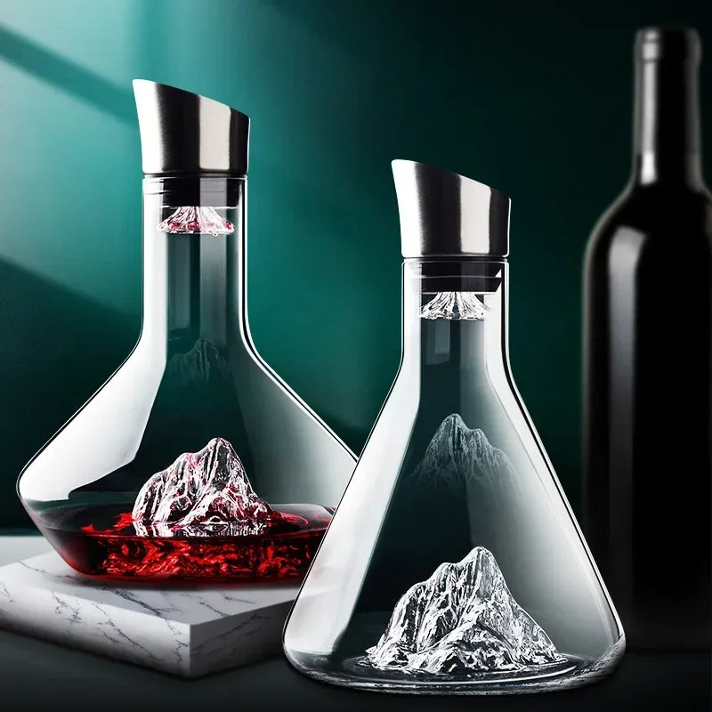 Decantador de Vino de Cristal sin Plomo 1500 ml con Diseño Iceberg