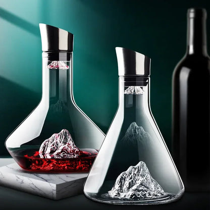 Decantador de Vino de Cristal sin Plomo 1500 ml con Diseño Iceberg